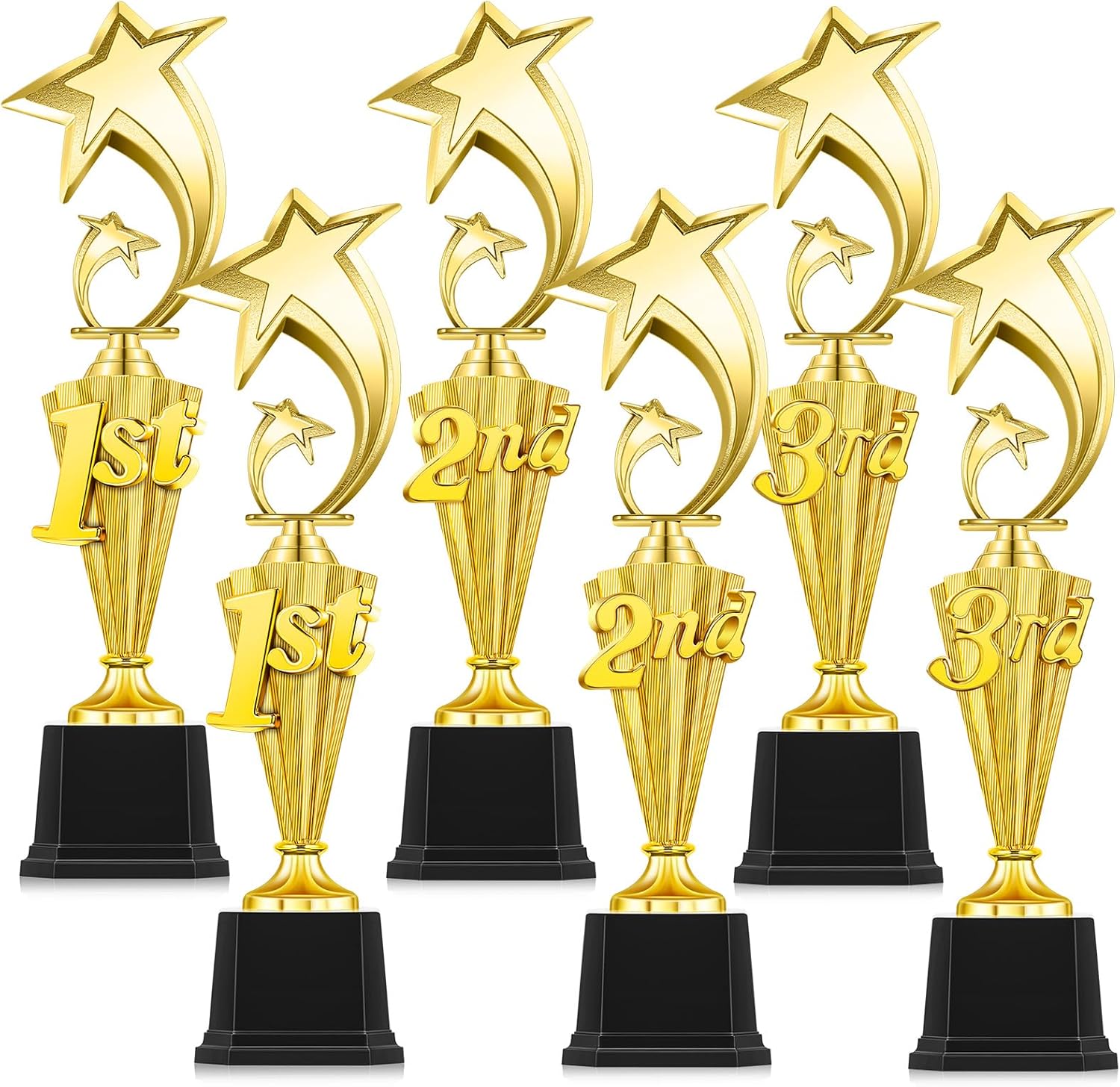 Foilswirl 1st 2nd 3rd Place Trophy Plastic Trophy Award for Sports Tournament Funny Prize Cup for Football Soccer Competitions Reward Ceremony