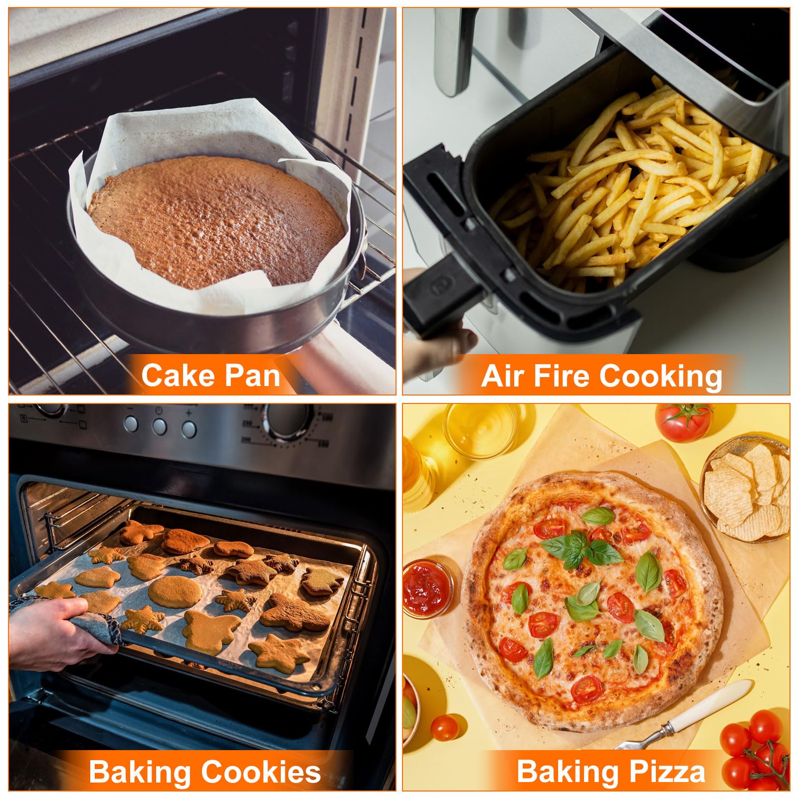 uxcell 200Pcs Air Fryer Parchment Paper, 4 Inch Square Air Fryer Liner, Non-Stick Steamer Liners for Oven Microwave - Image 4