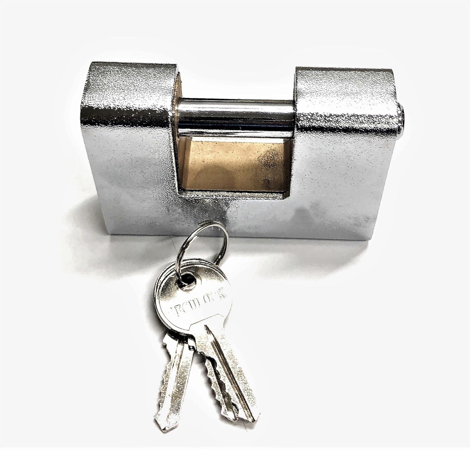 CATENACCIO2 Pair of Solid Steel Rectangular Padlocks with 3 Keys