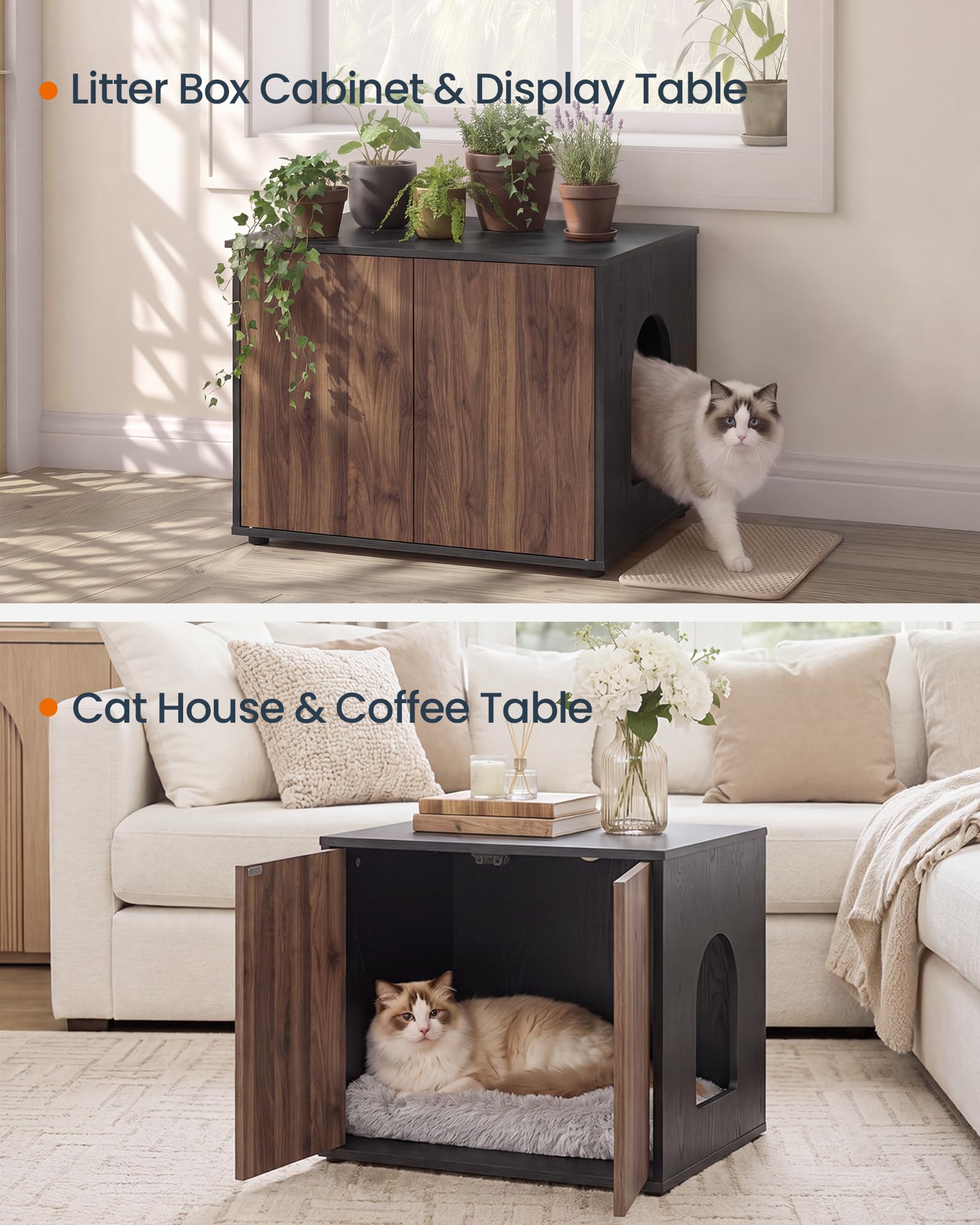 SONGMICS Cat Litter Box Enclosure - Tool-Free Assembly -5