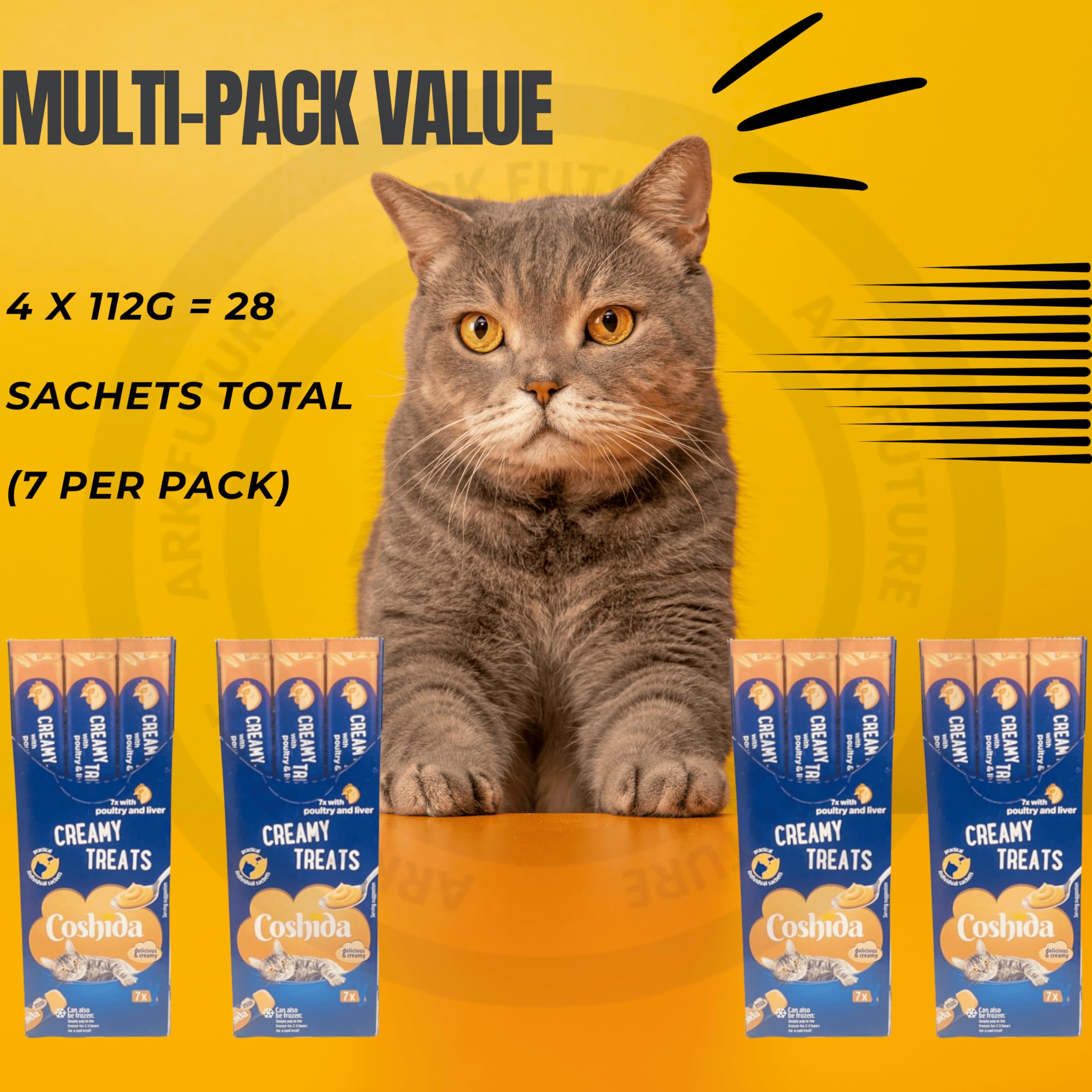 Ark Future Coshida Creamy Cat Treats, 7 Individual Sachets, High Moisture Content, No Added Cereals or Preservatives - Image 4