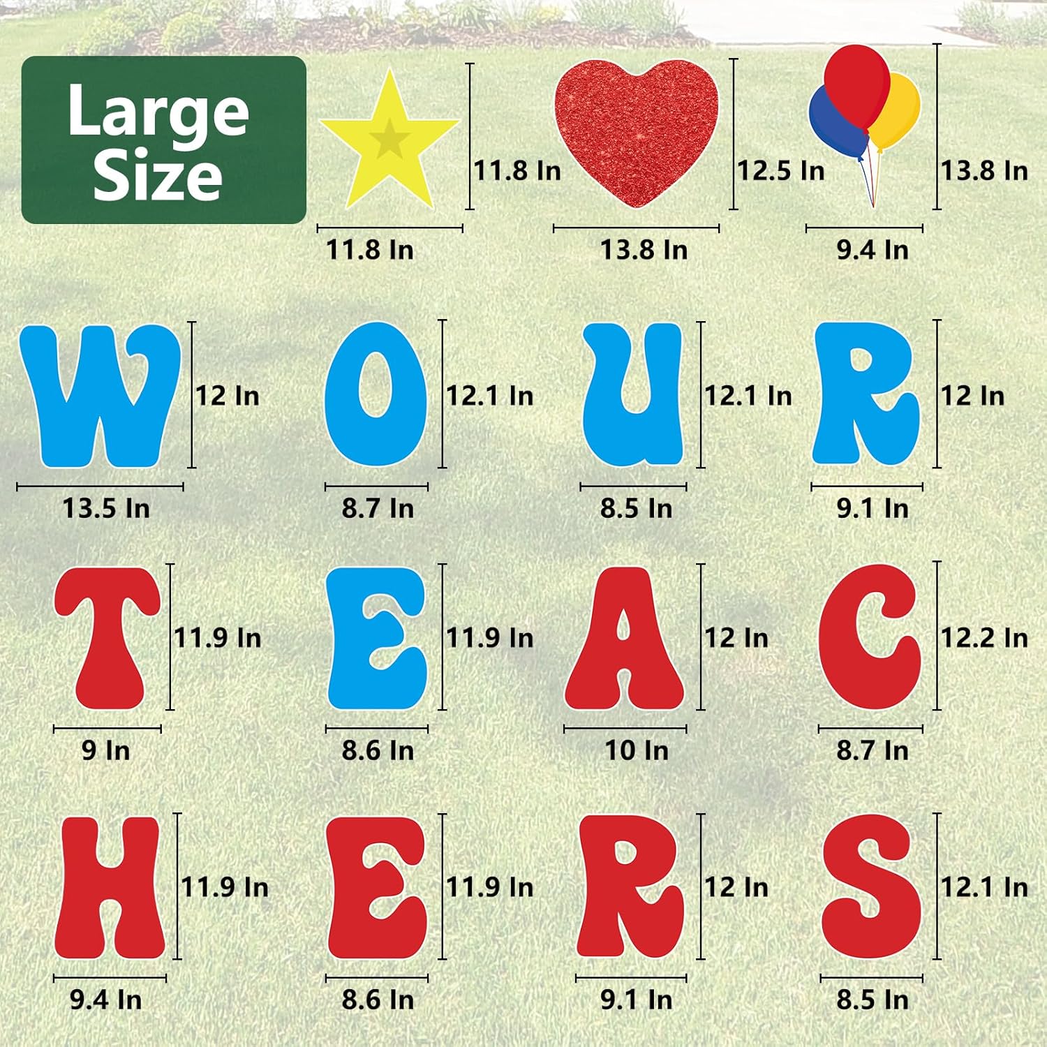 Teacher Appreciation Decorations Yard Signs 16 Pcs with Stakes Thank You Teachers Party Supplies We Love Our Teachers Star Balloon Decor for Indoor Outdoor School Lawn, Garden, Home Decor