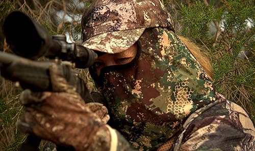 Miniatura 12 de DOWN UNDER OUTDOORS Máscara facial de caza de camuflaje premium en malla transparente ligera y transpirable, ajustable para hombres, mujeres y niños