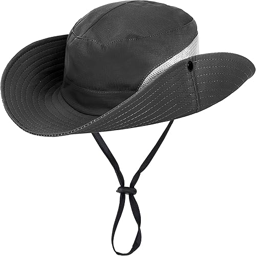 Miniatura 27 de Sombrero de pesca de playa de ala ancha para mujer, con protección UV, plegable, con agujero para cola de caballo