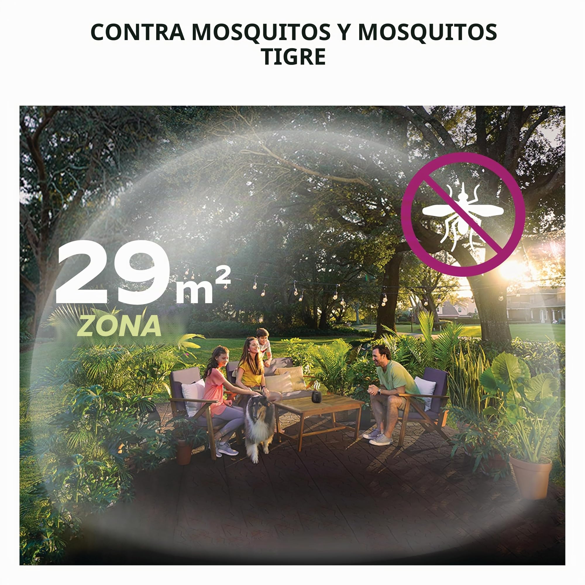 THERMACELL - Escudo antimosquitos y Mosquitos, 29 m², Exterior | THE55NOIR - Inalámbrico, recargable, color negro, jardín, terraza, piscina, efecto rápido, inodoro, recargas no incluidas