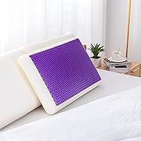 Vista 9 de EGOHOME Almohada de espuma viscoelástica de gel refrescante, funda de enfriamiento reversible, soporte para el cuello para dormir de lado, espalda