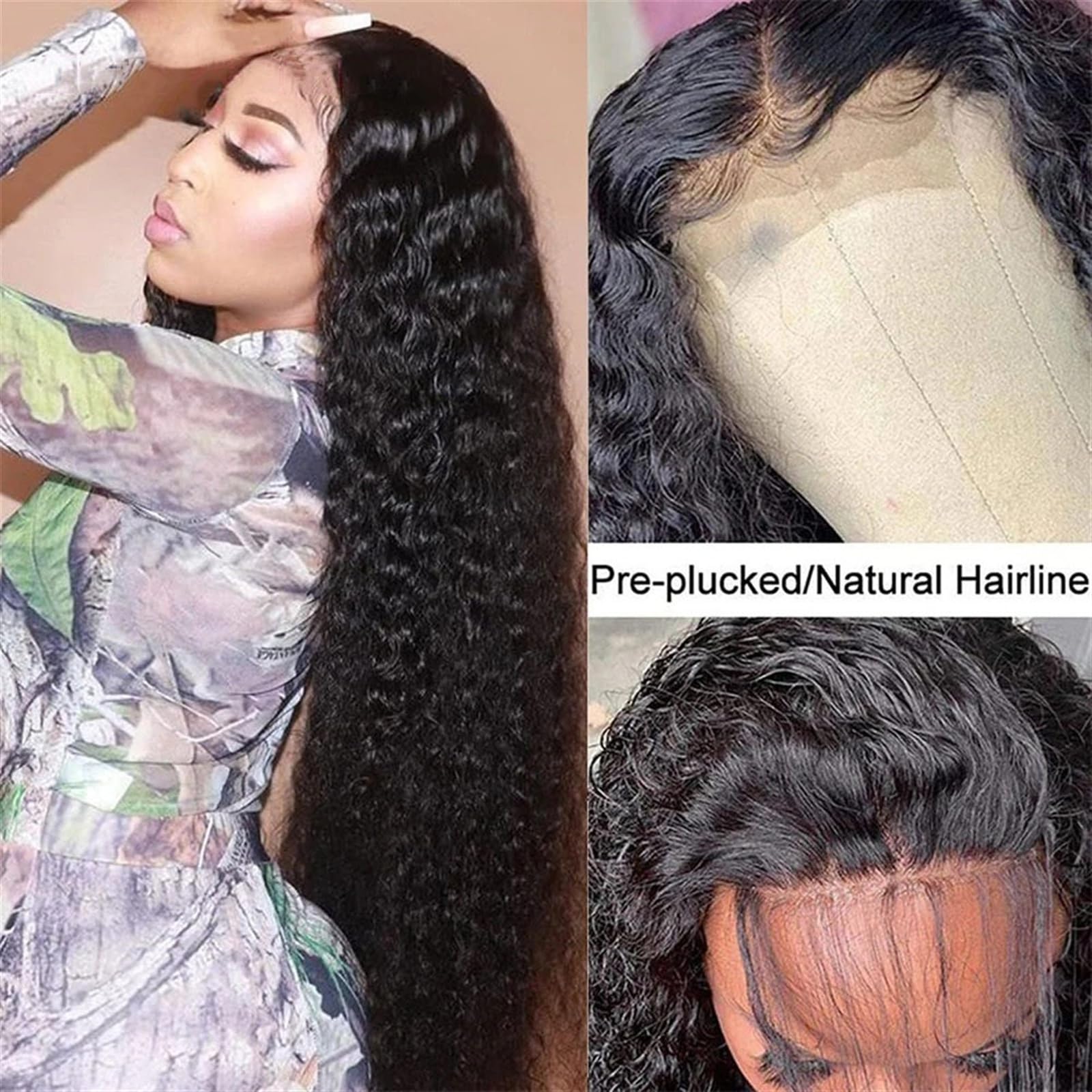 Lace Front Perücke Aus Echthaar – 5x5 HD-Verschluss, 180 % Dichte, 76,2 Cm Lang, Glatt, Vorgezupft Mit Babyhaar, Natürliches Schwarz