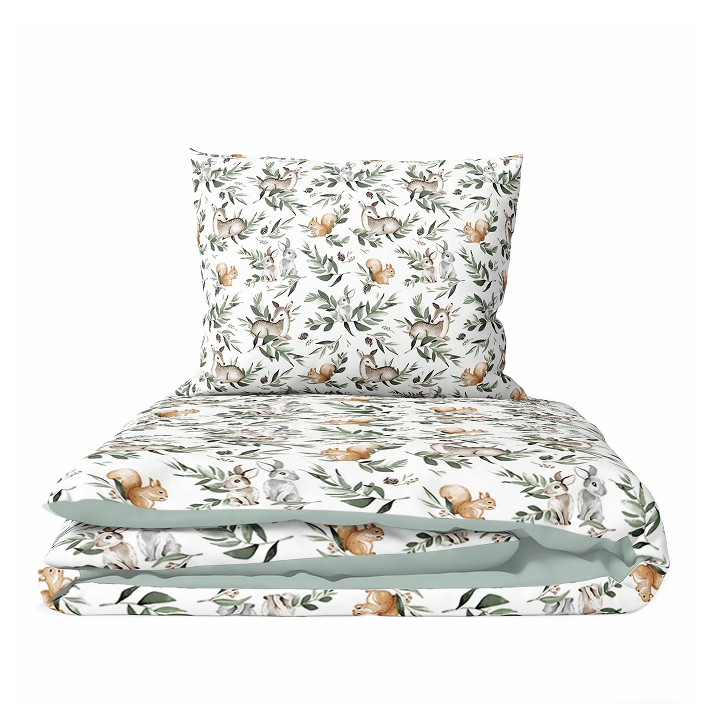 Baby Comfort Pattern 34 2 Piece Children Quilt Duvet & Pillow Set 80X70 Cm 12M+ (Forest)