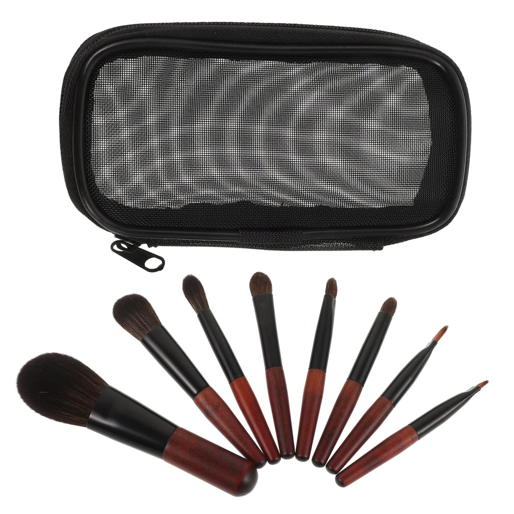 IWOWHERO 1 Set Portable Makeup Brush Set Travel Cosmetic Brushes with Soft Bristles for Eye Makeup Touch Ups Lightweight Design for Easy Carrying and Daily Use