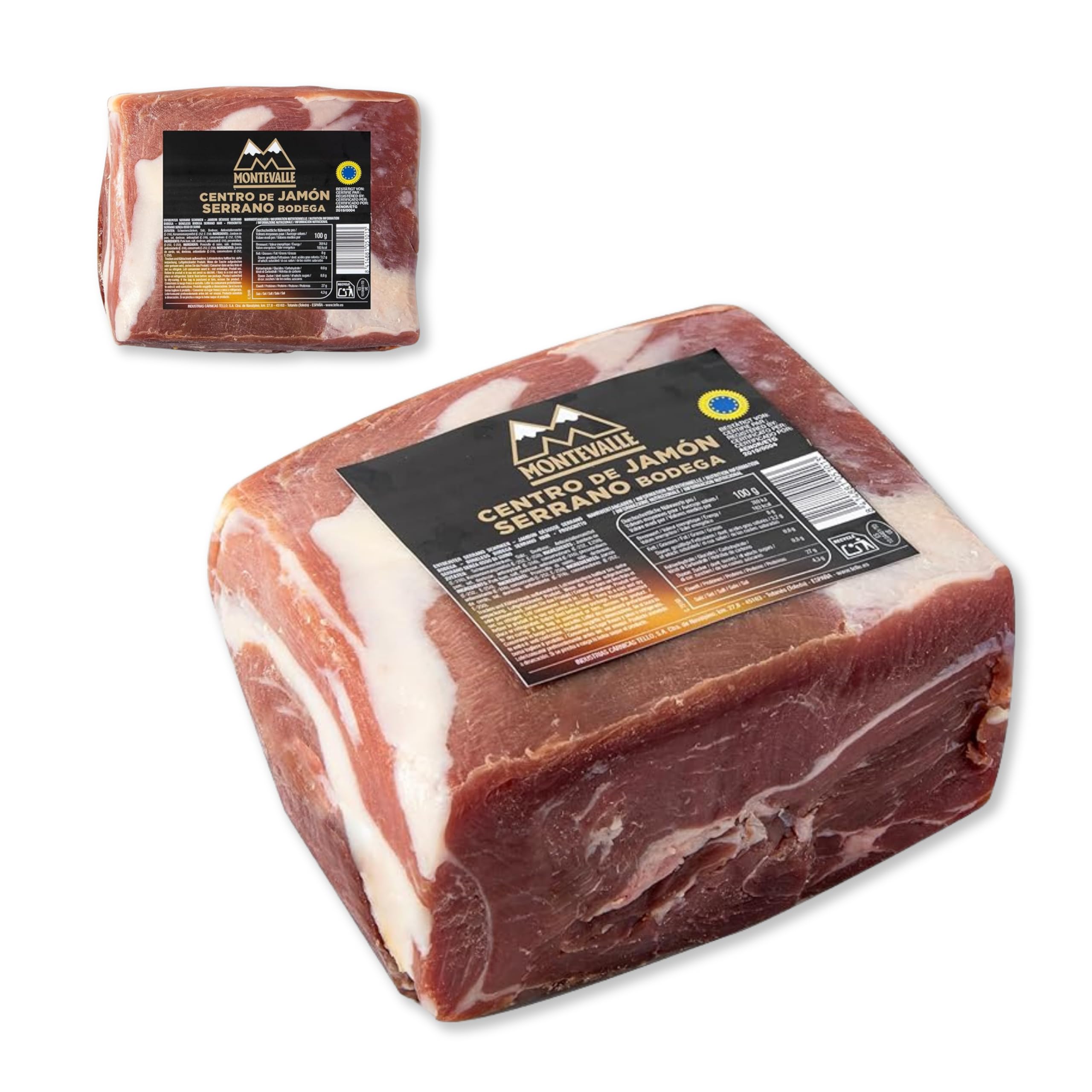 Montevalle Jamón Serrano Deshuesado Gran Reserva 2,5 kg | Curación Tradicional 12 Meses | Maza Española al Vacío | Ideal Corte Cuchillo o Máquina Profesional