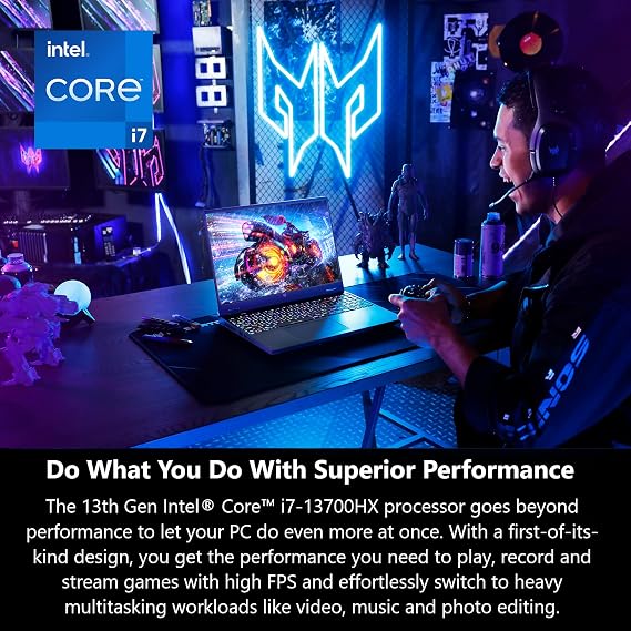 Acer Predator Helios 16 Gaming Laptop | 13th Gen Intel Core i7-13700HX | NVIDIA GeForce RTX 4060 | 16 2560 x 1600 165Hz G-SYNC Display | 16GB DDR5 | 1TB Gen 4 SSD | Killer Wi-Fi 6E | PH16-71-74UU