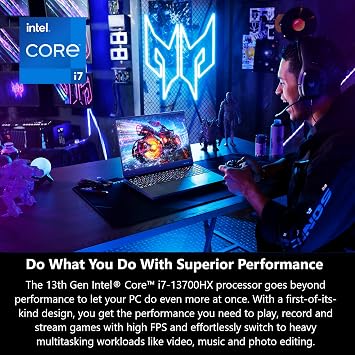 Acer Predator Helios 16 Gaming Laptop | 13th Gen Intel Core i7-13700HX | NVIDIA GeForce RTX 4060 | 16 2560 x 1600 165Hz G-SYNC Display | 16GB DDR5 | 1TB Gen 4 SSD | Killer Wi-Fi 6E | PH16-71-74UU