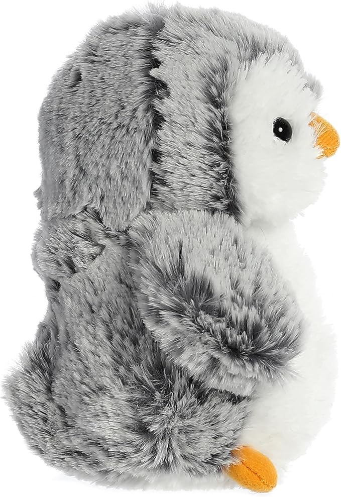Aurora Peluche Pingüino Pompom Mini Gris 6 Pulgadas miniatura 4