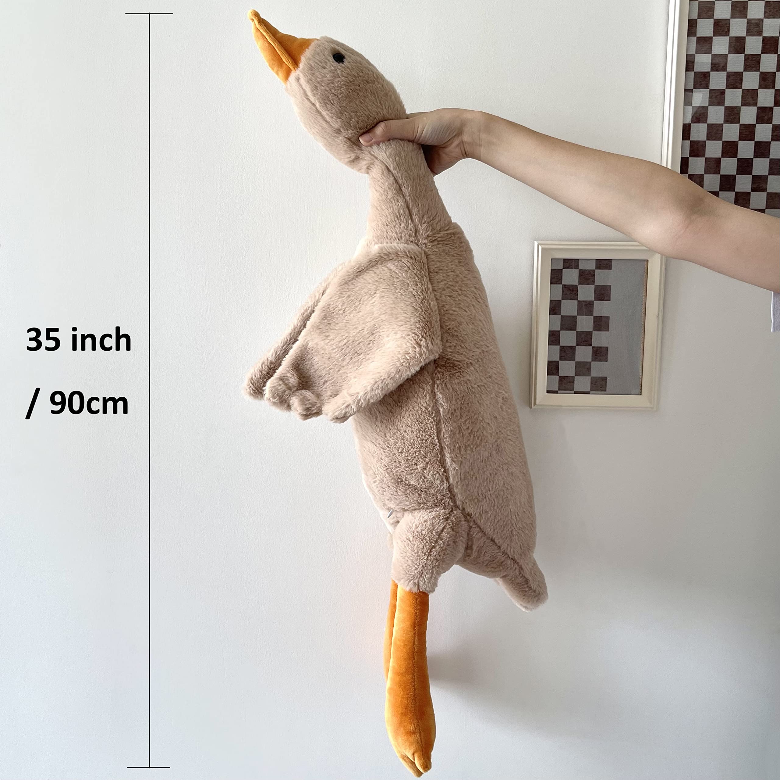 Tanha Goose Plush Stuffed Animals (Brown, 90cm / 35inch), 1 Pack Brown Goose Plush - Image 4
