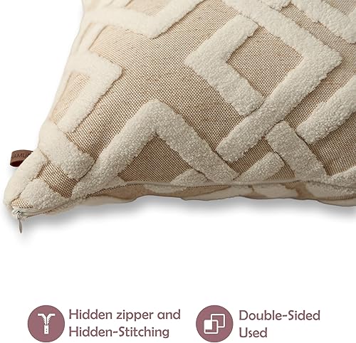 Miniatura 9 de HAMUR - Juego de 2 fundas decorativas para cojín de 20 x 20 pulgadas, suaves y duraderas, para decoración del hogar, para sofá, sala de estar y