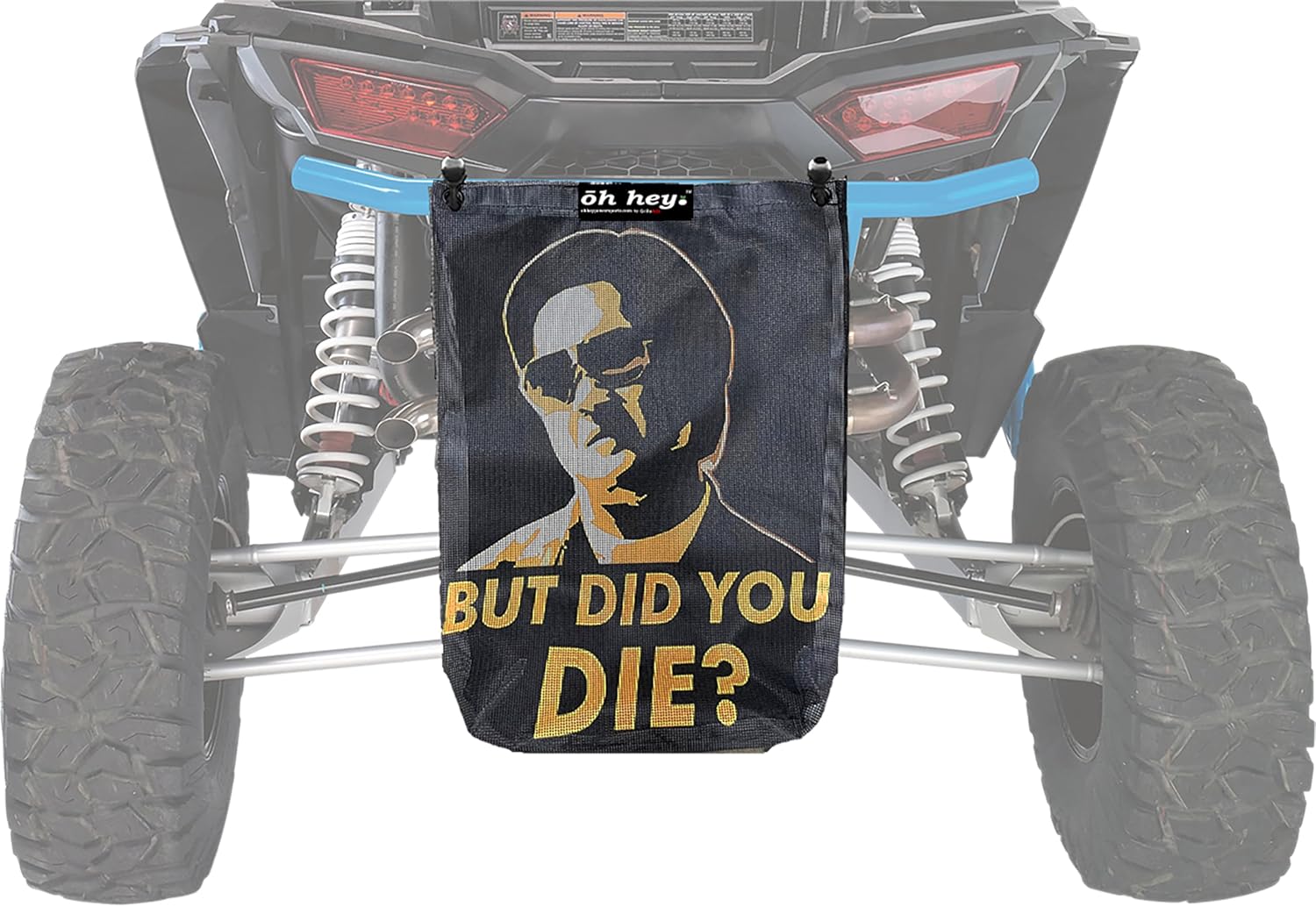 UTV Outdoor Trail Mesh Trash Sack Bag Custom (But Did You Die - Blue)