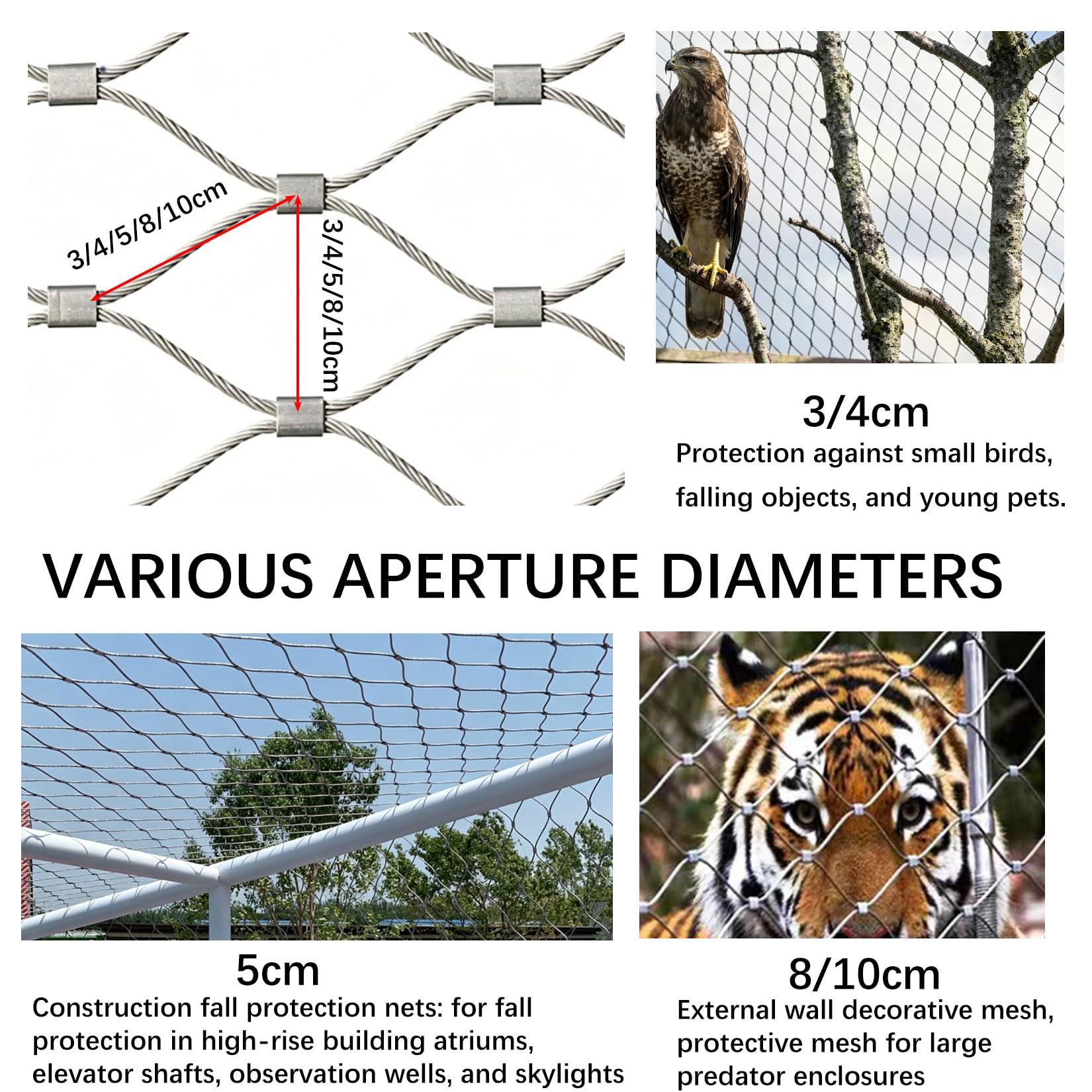 Pollame Tipo X Rete Di Protezione Di Sicurezza 5cm/2mm Per Piante Rampicanti,Balconi,Campi Da Calcio E Giardini 2×2m