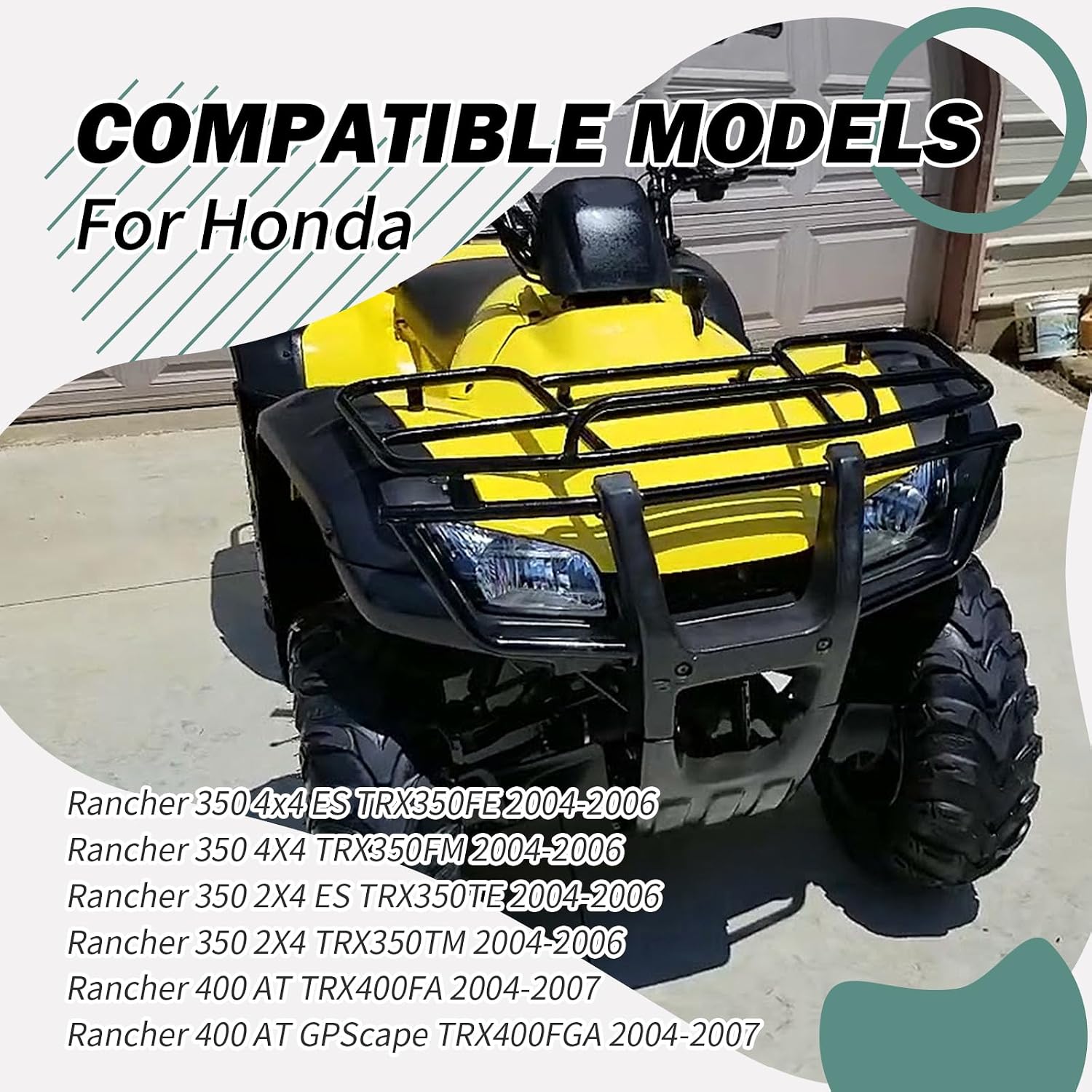 Front Bumper Cover Plastic Grill for Honda Rancher 350 TRX350 FE FM TE TM Rancher 400 TRX400FA FGA 2004 2005 2006 2007
