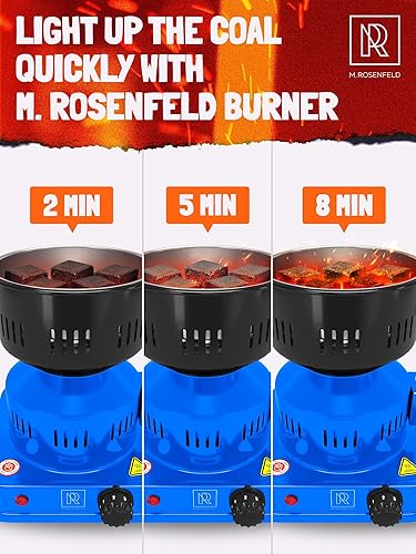 Miniatura 6 de Arrancador de carbón eléctrico multiusos rojo - Quemador de carbón eléctrico aprobado por ETL - Encendedores de carbón de coco con pinzas - Placa