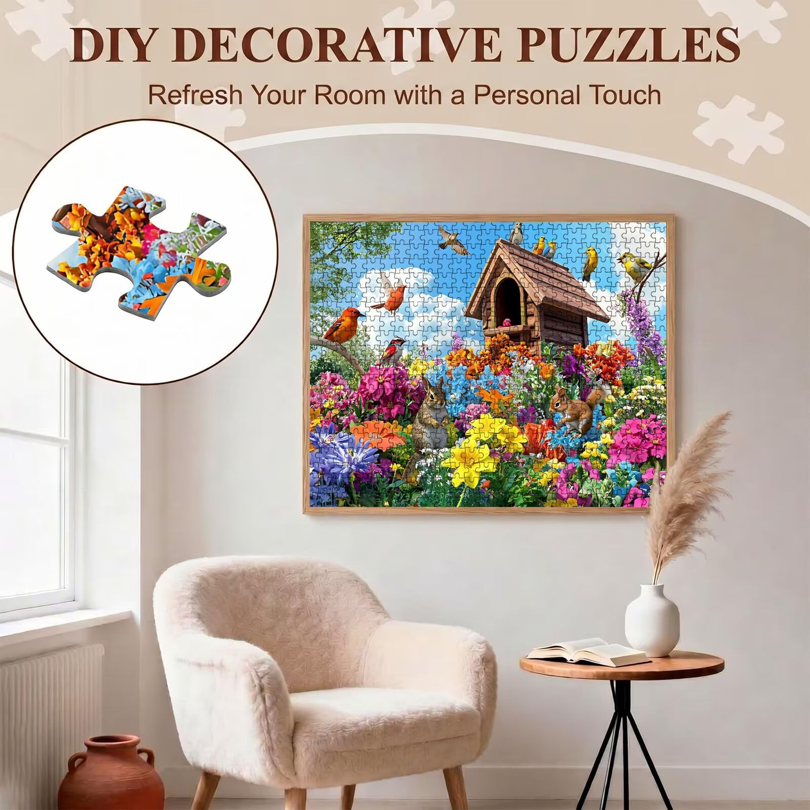 Puzzle 3000 Teile, Holzpuzzle Erwachsene [AAA], Impossible Game 122 x 81 cm, Kniffliges Denksport Spiel für Männer Frauen, Familienspiel, DIY Home Dekor,Geschenk für Geburtstag, Tier Blume f0-152