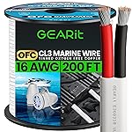 GEARit 16 Gauge Marine Wire, 16/2 AWG (200ft) Marine Grade Tinned Copper Oxygen Free, Duplex 2-Conductor Insulated Red & Black Electrical Cable for Boat, Automotive, RV, Camper, Trailer