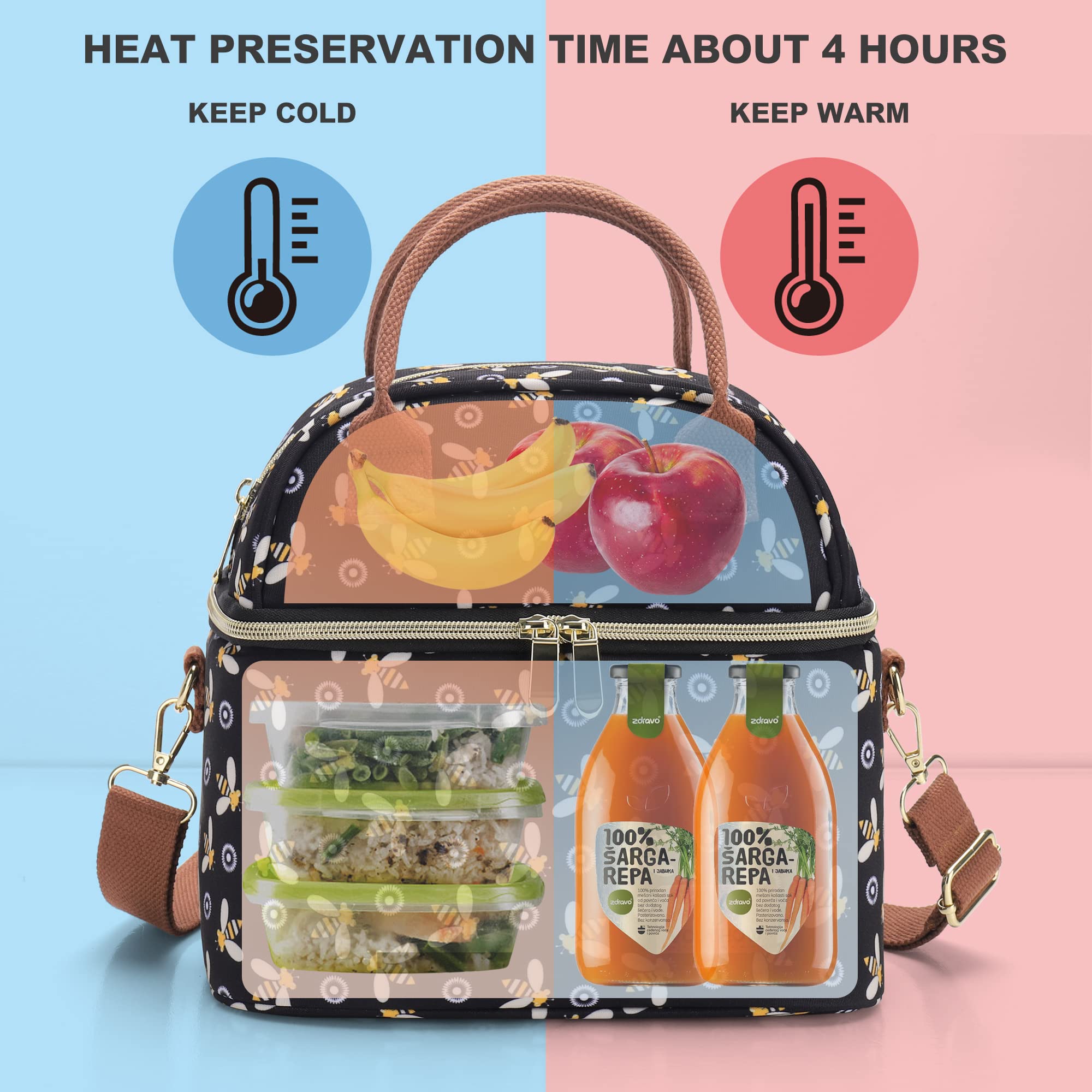 Bolsa De Almuerzo Opux Con Doble Compartimento Aislante Para | Envío Gratis