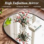 BEAUTYPEAK Miroir pleine longueur 56"x21", Arched Standing miroir avec cadre en métal, étage Grand miroir du corps pour la chambre, entrée, chambre, salon, noir