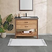 Vista 6 de French Connection Nellore Alfombras de Baño, Tapetes de Baño Tejidos y con Cuentas, Tapetes de Baño Duraderos y Gruesos para Baño y Ducha, 26" x