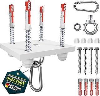 Yourkon Leipzig - Soporte para Saco de Boxeo (230 kg, Acero pulverizado, 1 cm), Color Blanco