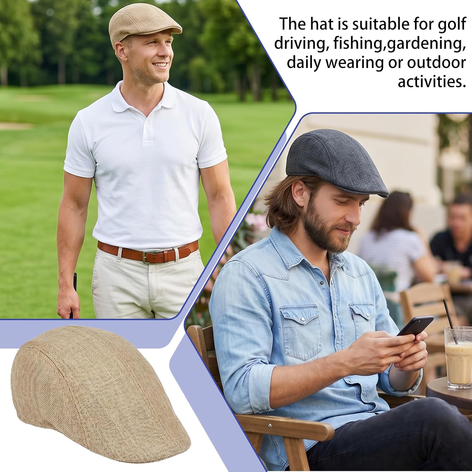 9 Pcs Newsboy Cap for Men, Flat Newsies Hat, Men's Flat Caps Newsboy for Men Multicolor
