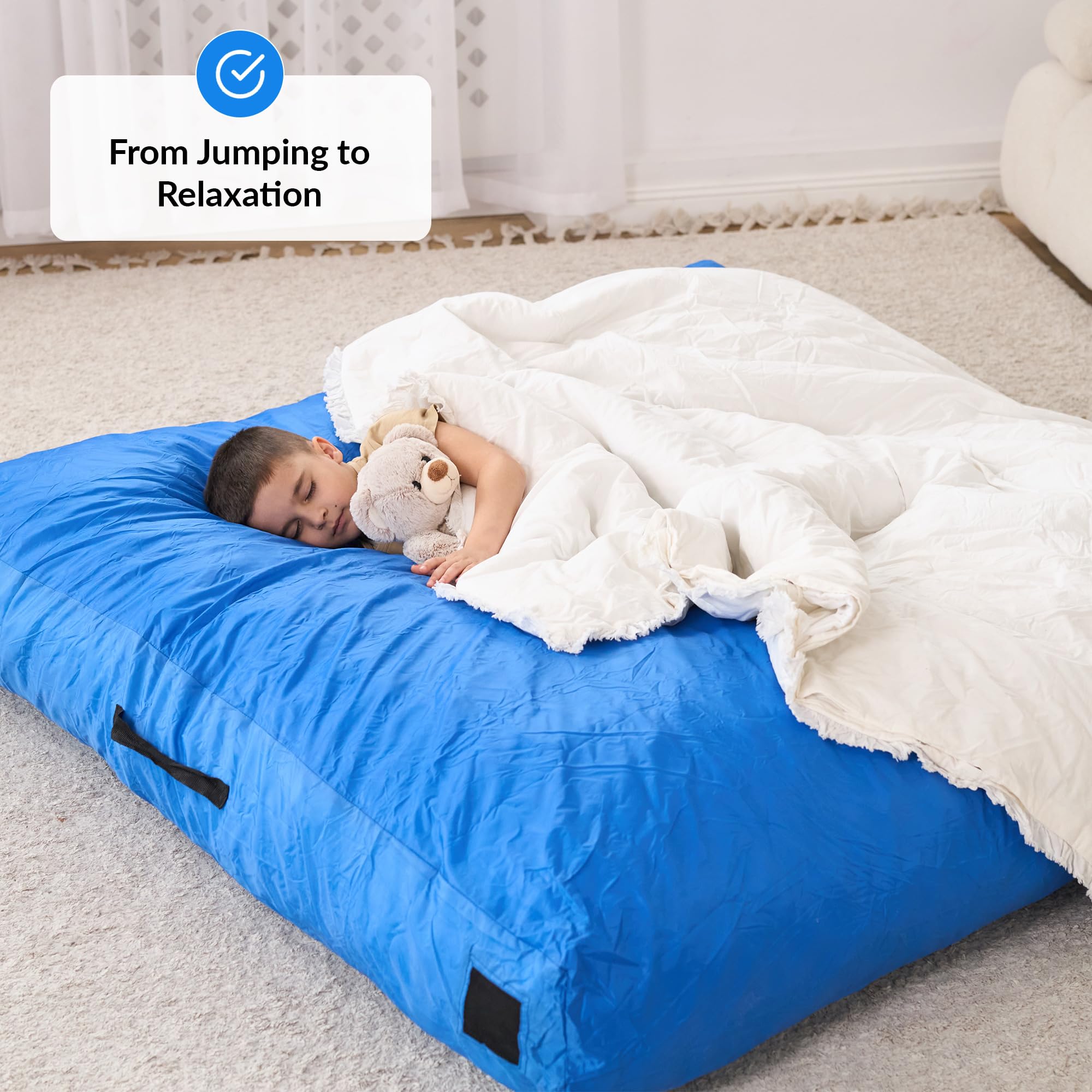 Alfombra Sensorial Crash Pad para Niños | Grande 152 x 152 cm o 122 x 91 cm | Colchoneta para Autismo | Tapete de Espuma para Saltar y Jugar | Crash Mat para Niños | Gimnasia Escalada y Bouldering