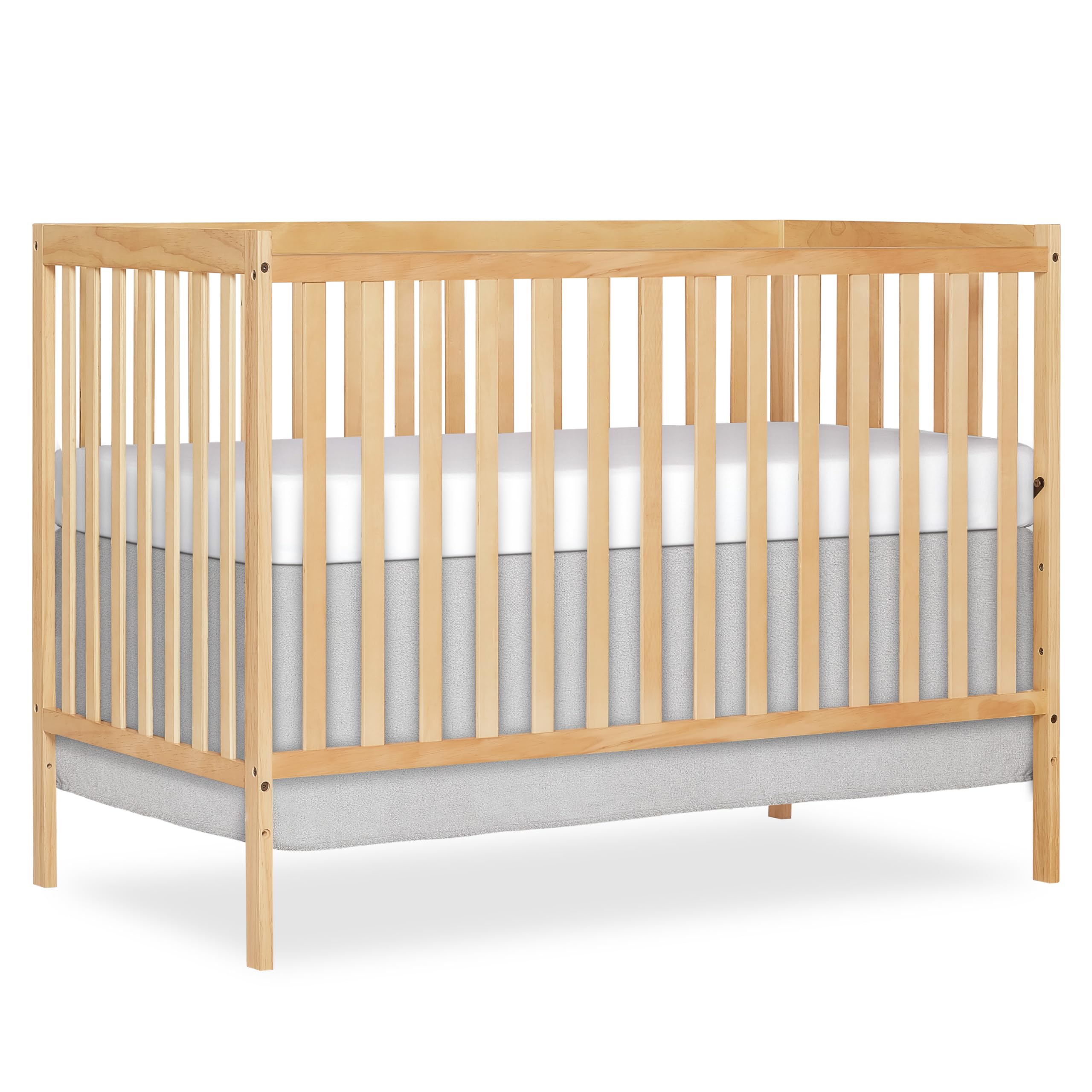 Dream On Me Synergy 5-in-1 Convertible Full-Size Baby Crib with Toddler, Day & Full Bed Conversion in Natural, GreenGuard Gold & BSA, 3 Mattress