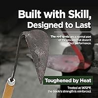 Vista 4 de Original Homi - Azada de mano zurda, herramienta de jardín tradicional coreana hecha a mano para deshierbar y plantar con acero forjado y mango