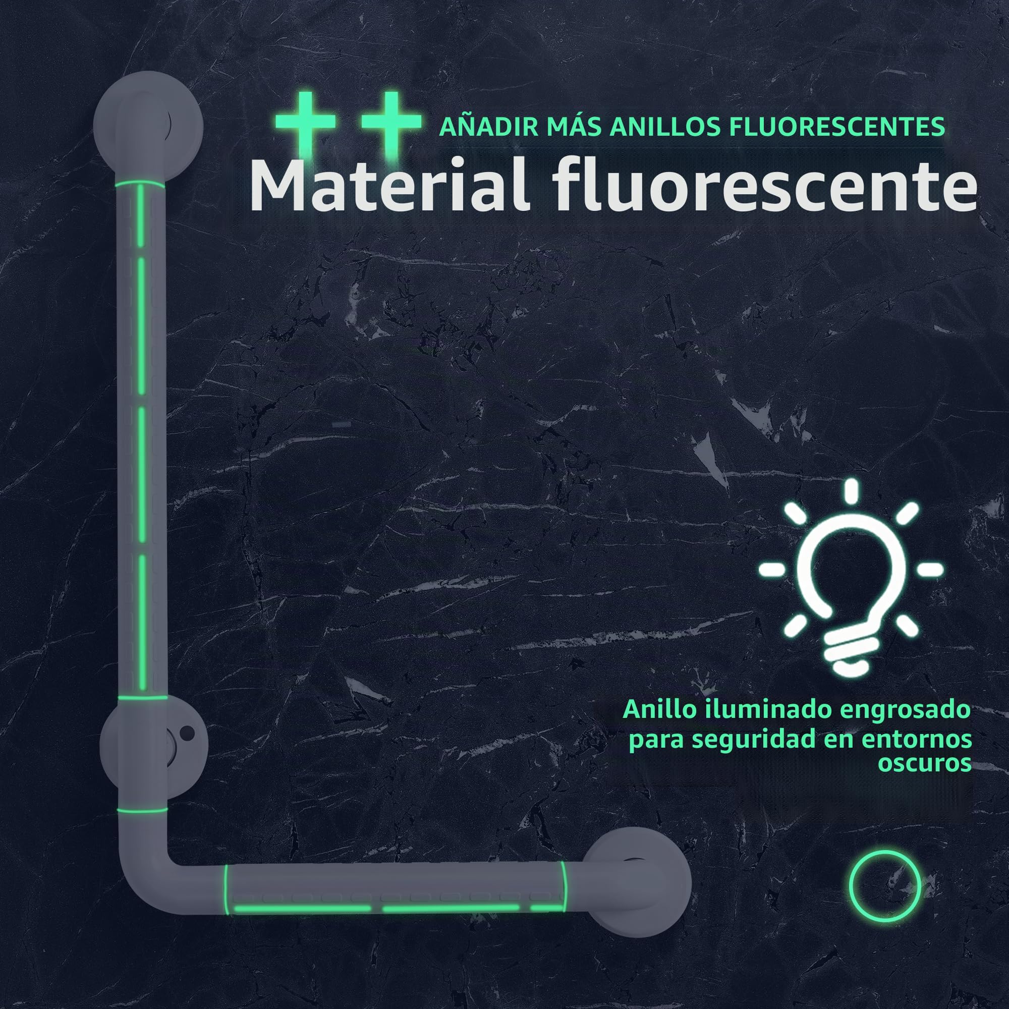 ITSOGOO Barra de Apoyo de Baño en Forma de L,Agarradera Acero Inoxidable de Seguridad,Barra de Apoyo para Montaje en Pared hasta 250 kg,para Niños Mayores Discapacitados Embarazadas 60x40cm