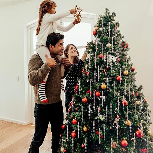 Vista 336 de 30 piezas de carámbanos de plástico retorcidos de plástico de carámbanos de Navidad, decoración colgante para árbol de Navidad, fiesta de Navidad