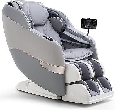 MYNTA Massage Chair Full Body, 170° Flexible SL Track Shiatsu 3D Massage Chairs with Zero Gravity, Bluetooth Speaker, Airbags & Heating, MC1650(Grey)