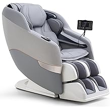 MYNTA Massage Chair Full Body, 170  Flexible SL Track Shiatsu 3D Massage Chairs with Zero Gravity, Bluetooth Speaker, Airbags & Heating, MC1650Grey