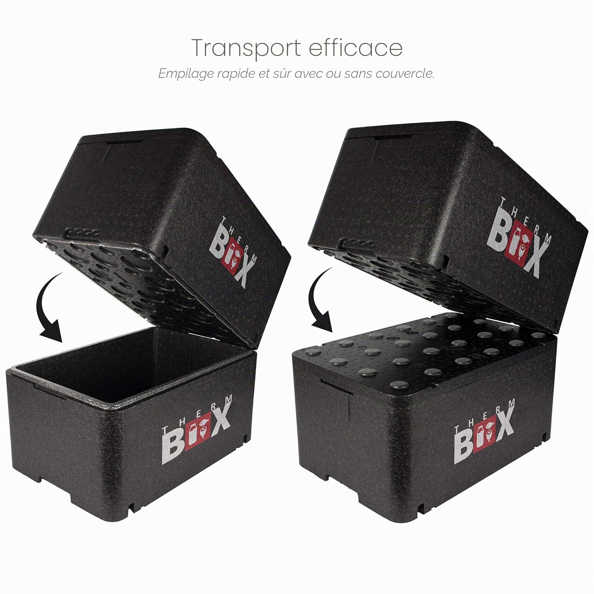 THERM BOX boîte en polystyrène Grand Format GN 1/1 intérieur : 54 x 34,5 x 24 cm 46 litres paroi : 2,5 cm boîte Isotherme boîte de Maintien au Chaud glacière conteneur Thermique réutilisable