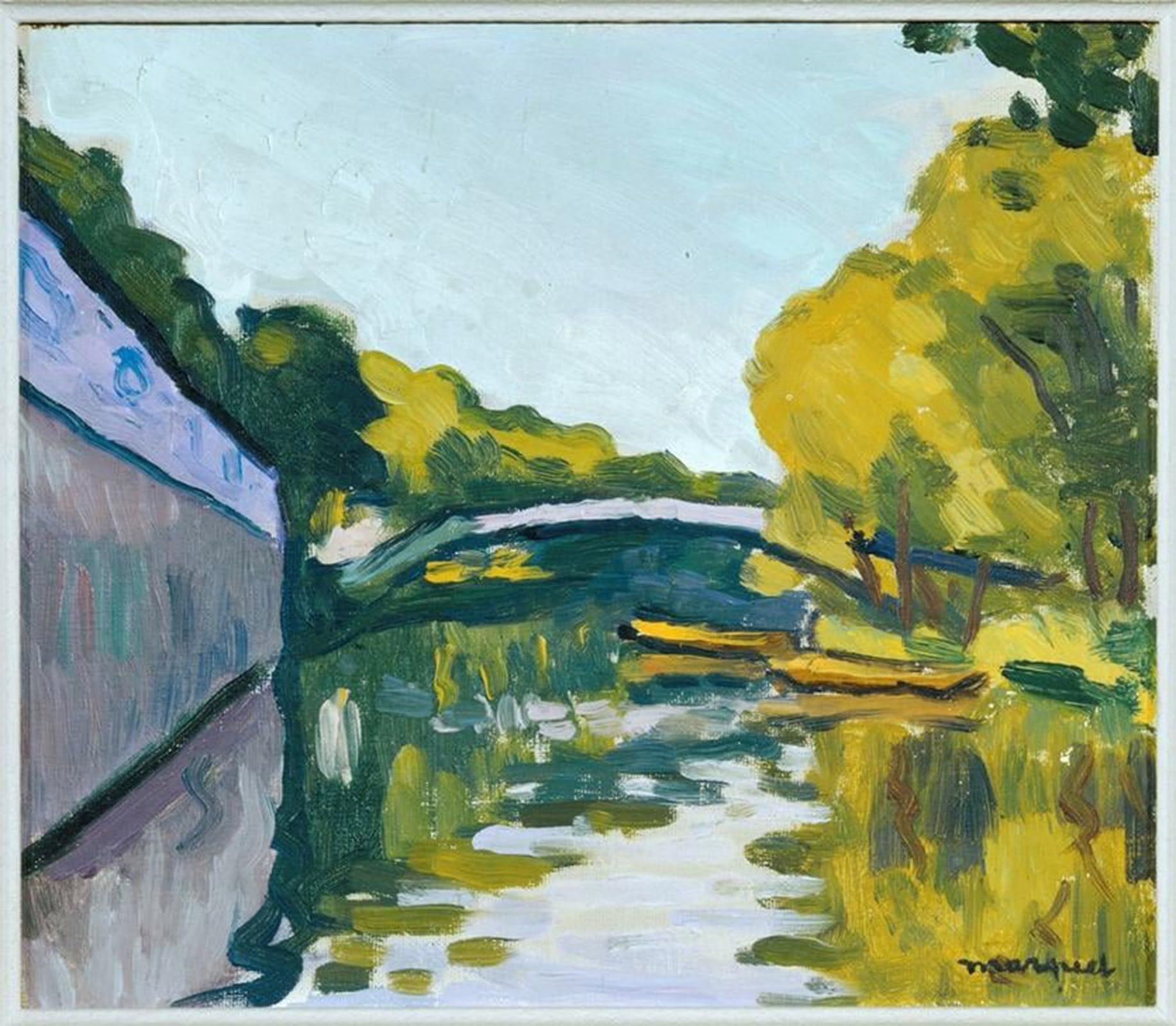 RZHRHJES Vintage Picture Wall Picture Painting Print Poster Canal Near Paris by Albert Marquet Abstract Wall Art Painting for Office Decor 60x90cm