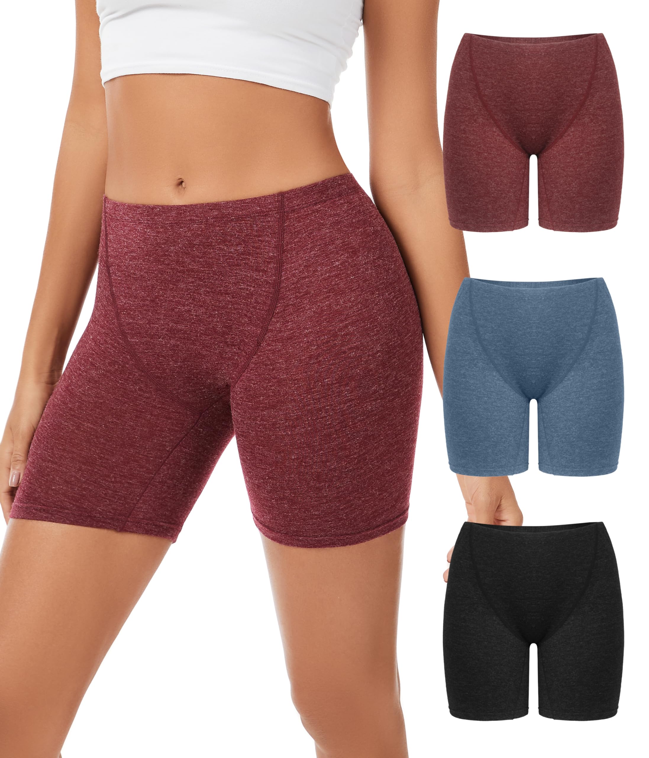 Caozitou Women's Multicolor02 Merino Wool Boxer Briefs For ,Breathable Wooly Boyshorts Underwear Moisture Wicking Boxershorts For S