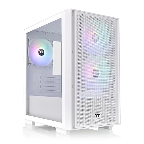 Thermaltake Versa H16 TG ARGB Snow Micro ATX Tower Case; Tempered Glass Side Panel; 3 Pre-Installed ARGB Fans; CA-1Y8-00S6WN-01; 3 Year Warranty - H16 - Snow