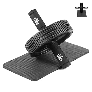 The Cube Club Ab Roller Wheel Lite | Ab Workout Equipment for Difficult Abdominal & Core Strength Training | Home Gym Fitness Equipment with Knee Pad Accessories for Men Women | Black