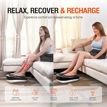 Power Legs Electric Foot Massager Machine with Remote Control, Adjustable Speed, Vibration - Calf Massager - Feet Massager for Neuropathy Pain Relief, Plantar Fasciitis, Leg Blood Circulation (Black)