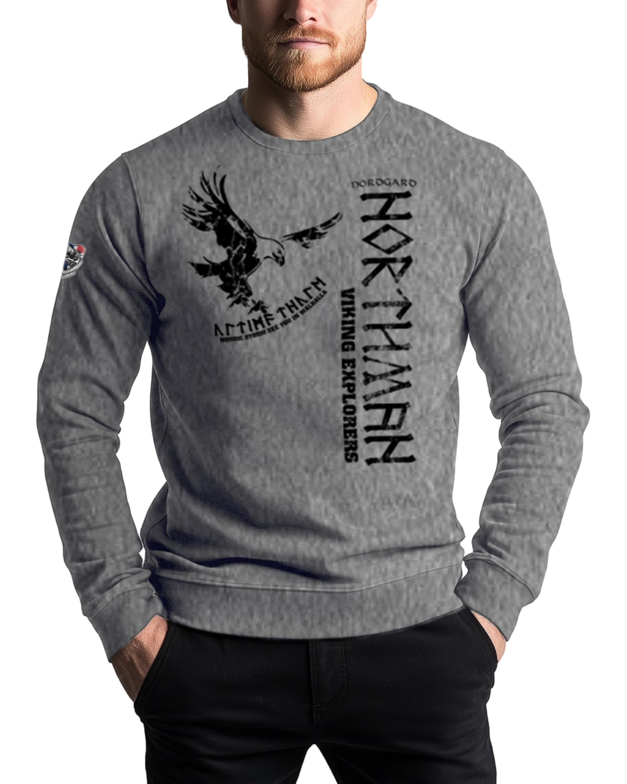 NORDGARD Viking Sweatshirt Northman 2 I Pulli aus 80% Baumwolle & 20% Polyester I Wikinger-Sweater mit Aufdruck I Ideal für Freizeit & Sport I Oeko-TEX Zertifiziert