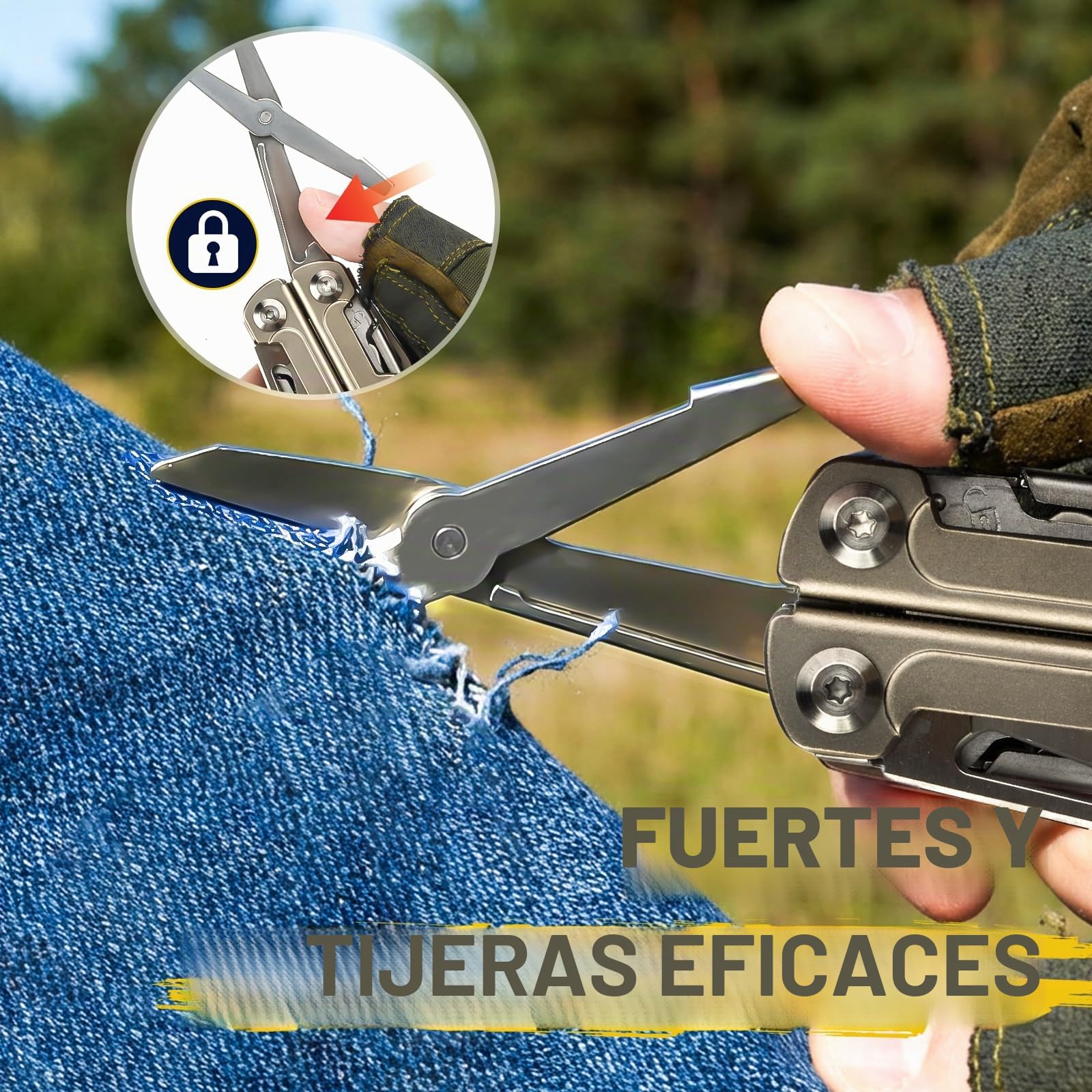 BIBURY Multiherramienta 24 en 1 con Alicates de Titanio – Regalo para Hombres, Día del Padre, Navidad y Cumpleaños – Herramienta EDC Ligera para Camping y Bricolaje