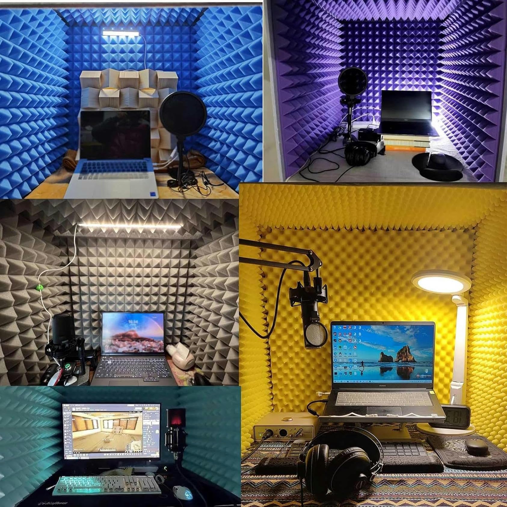 Studio di Registrazione vocale Portatile - Cabina insonorizzata Fai-da-Te, Schermo per Microfono e Voce, Registrazione in Studio, riduzione del Rumore, Ideale per cantanti e Musicisti.