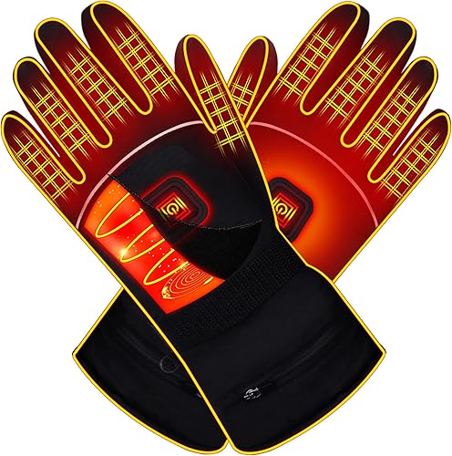 Rabbitroom Guantes térmicos eléctricos para hombres y mujeres 74 V batería recargable mejorada guantes de motocicleta con pantalla táctil guantes