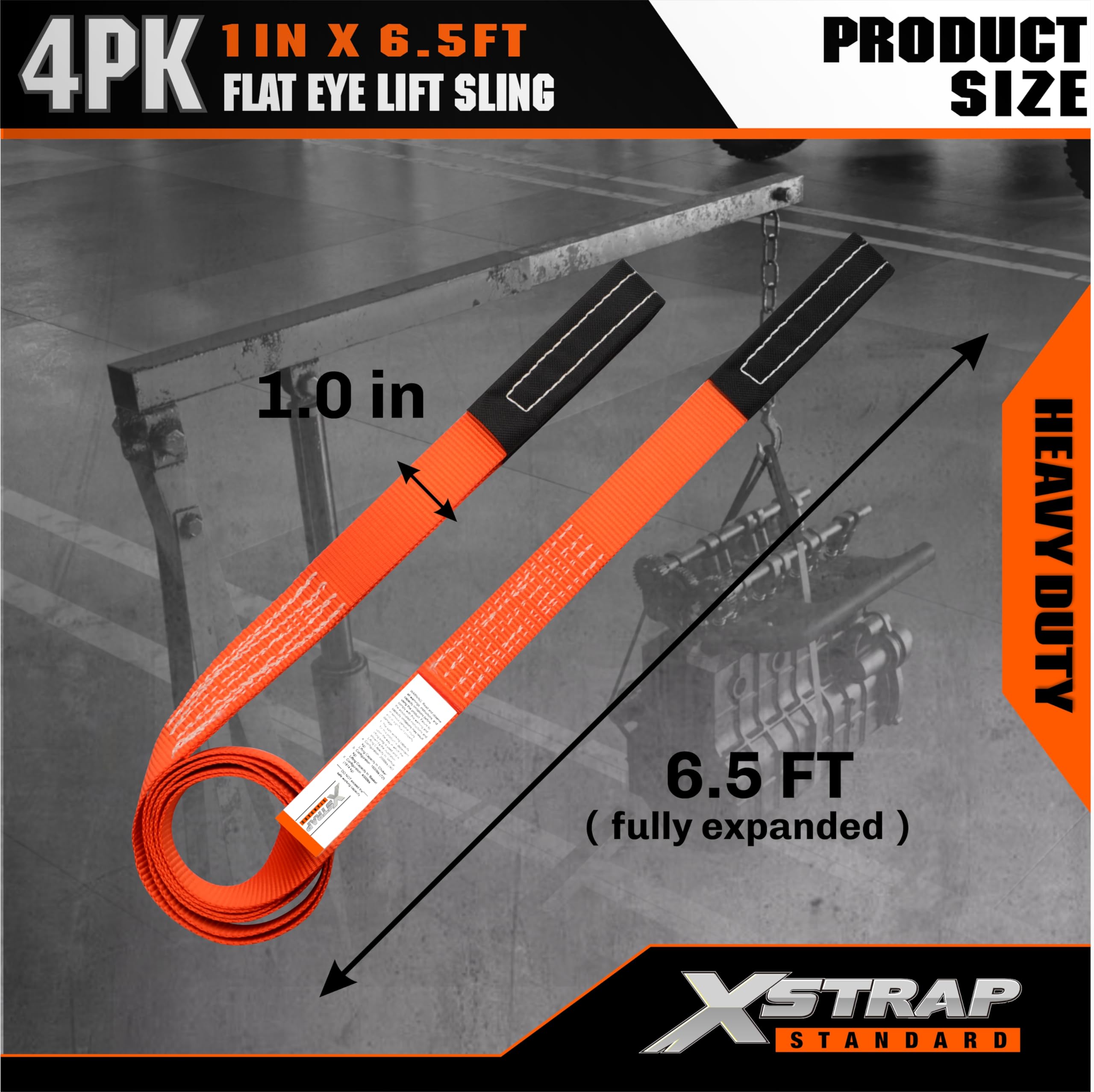 XSTRAP Lifting Slings - 4 Pack 1" x 6.5ft -4 XSTRAP Lifting Slings - 4 Pack 1" x 6.5ft -4