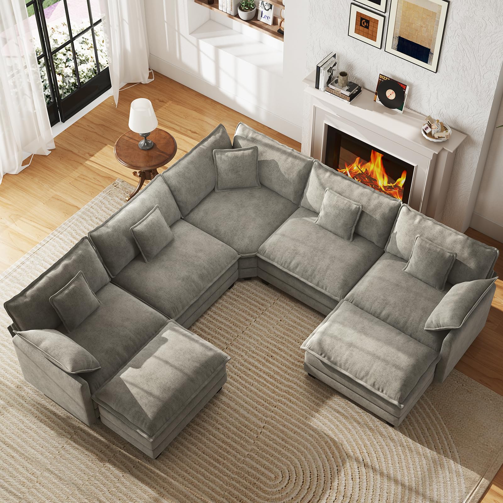 WorthFurni 114 Oversized V-Shaped