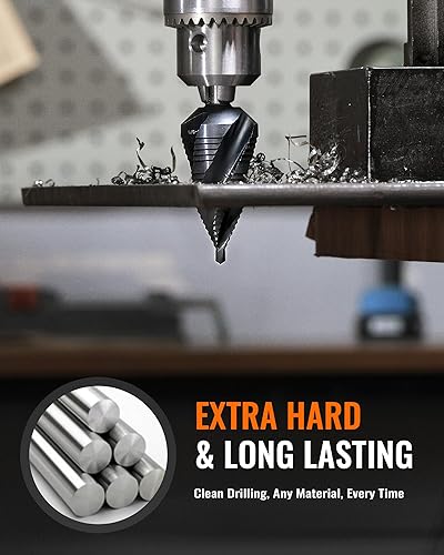 Miniatura 36 de ZELCAN 1 broca escalonada M2, broca de paso de perforación más rápida de 3/16 a 1-3/8 pulgadas, broca profesional Unibit para cortar agujeros